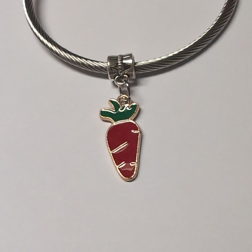 Red Carrot Dangle Charm for Pandora Style‎ Bracelet